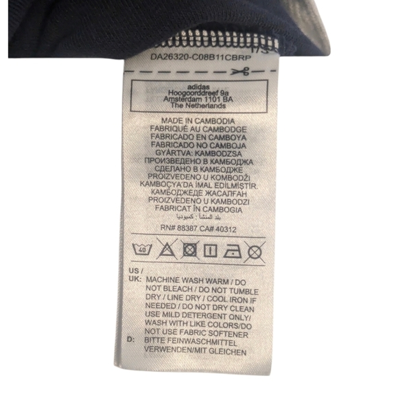 Adidas Women's 3-Striped Floral Print French Terry Sweatshirt Blue - Picture 9 of 9